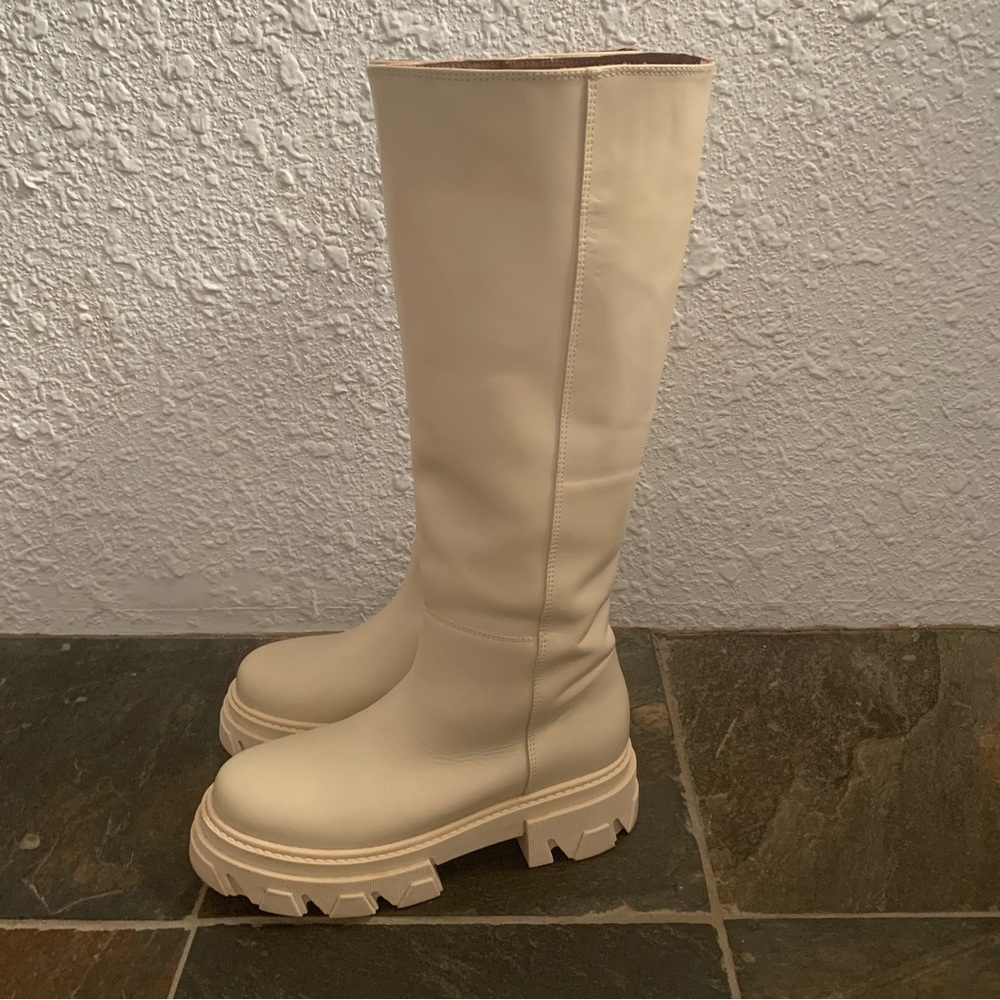 Alohas Katiuska Cream Tall Boots Women’s  39 / 8 Made in Spain Chunky
